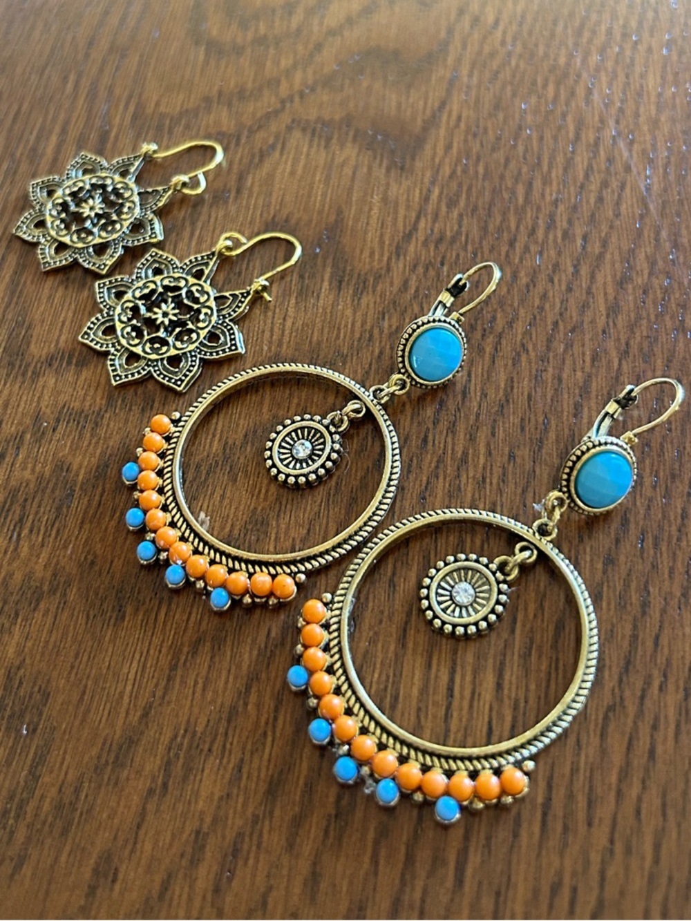 Gold-Tone Boho Earrings, NWOT